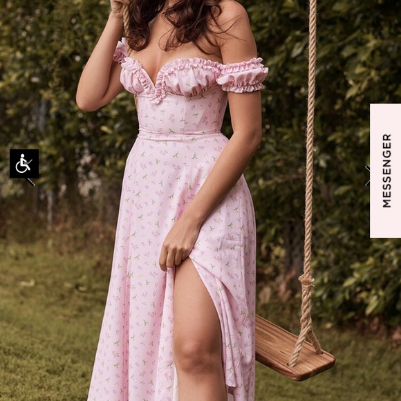 Pink Floral Strapless MIDI sundress. House of CB 🩷 Like new! 135 OBO - Picture 2 of 4